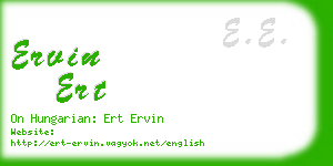 ervin ert business card